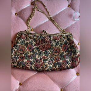 Vintage tapestry evening bag